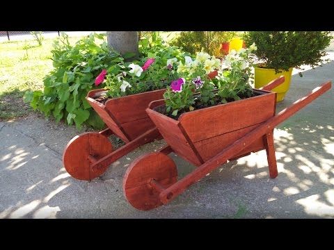 Make a rustic wheelbarrow garden planter. Easy DIY weekend project .