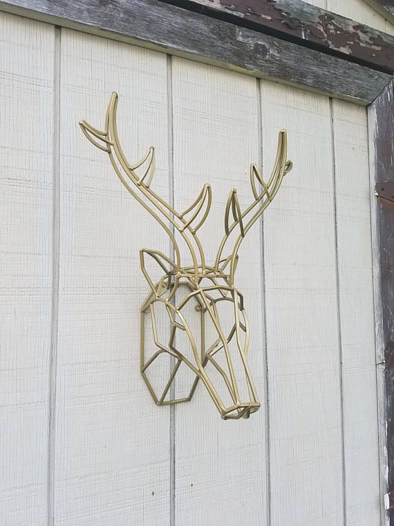 Geometric Wall Decor / Iron Deer Head / Metal Deer Art/ Deer .
