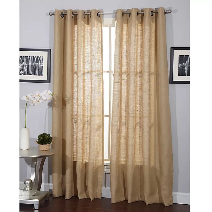 Burlap Sheer Grommet Window Curtain Panel (Single) | Bed Bath .