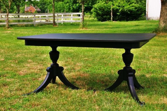Vintage Black Duncan Phyfe Table | Dining table black, Dining .