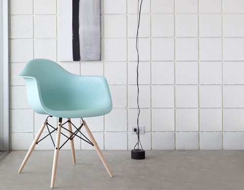 eames® molded plastic armchair with dowel base | hive | Brown .