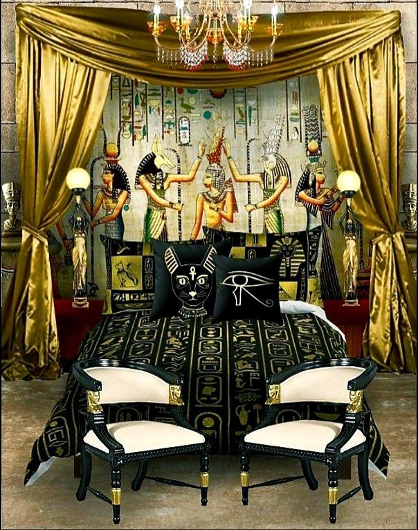 🍒 Egyptian Revival bedroom | African bedroom, Egyptian home decor .