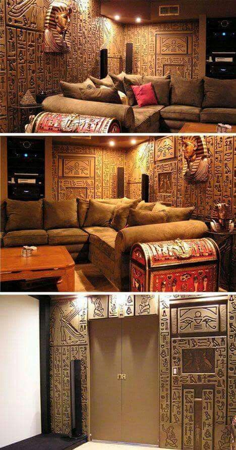 Egyptian Man Cave | Egyptian home decor, Home theater seating .