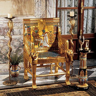 Egyptian style chair | Cadeira do trono, Tutancâmon, Arte egípcia .