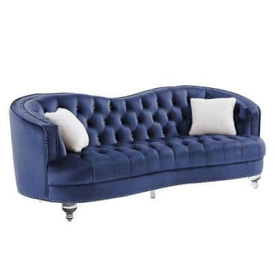 KINWELL 70 & 90 in. W Square Arm Velvet Tufted 5-Seater Curved .