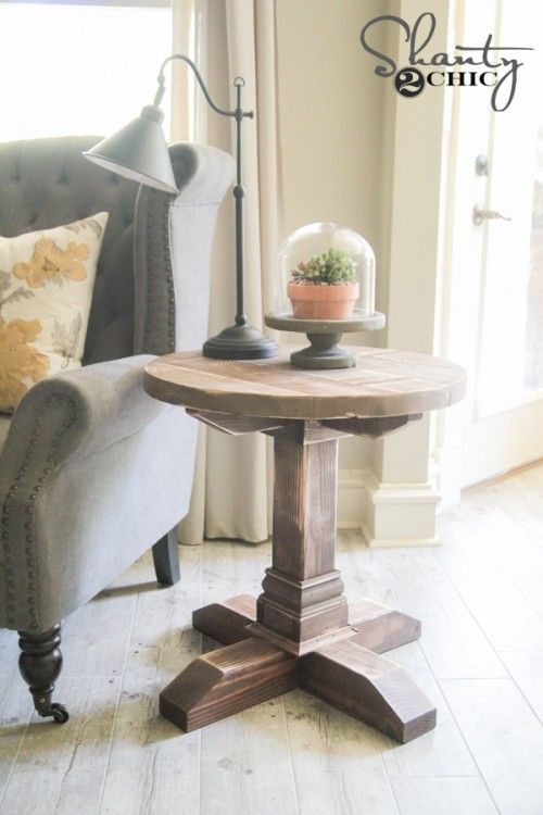 DIY Round Side Table | Diy end tables, Diy apartment decor .