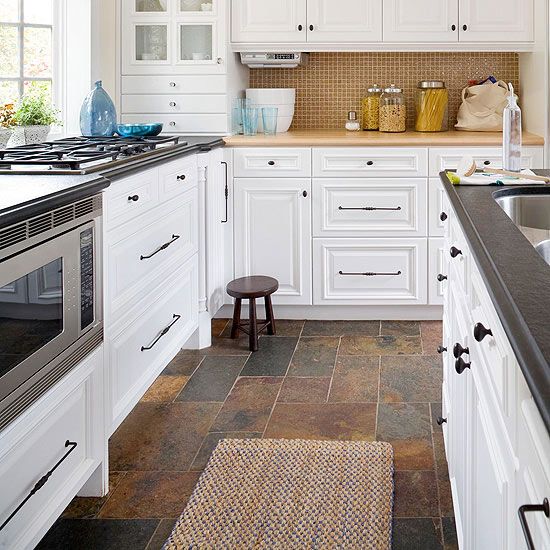 Fresh Ideas for Kitchen Floors | Modern kitchen flooring, Slate .