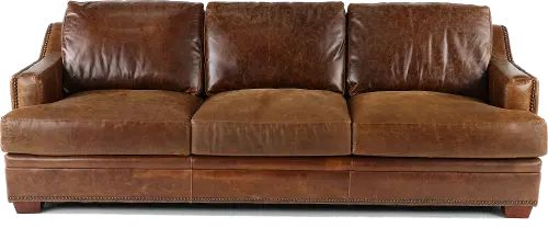 Antique Brown Leather Sofa | RC Willey in 2023 | Brown leather .
