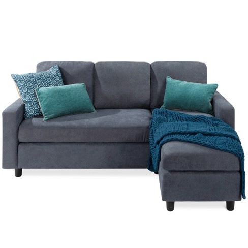 Best Choice Products Linen Sectional Sofa Couch W/ Chaise Lounge .
