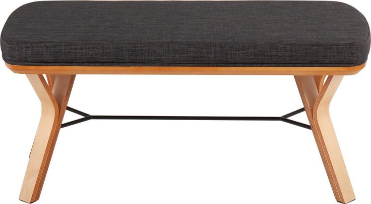 Folia Bench In Natural Wood & Charcoal Fabric in 2023 | Wood .