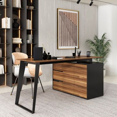 Loon Peak® Cirena L-Shaped Desk | Wayfair in 2023 | Home office .