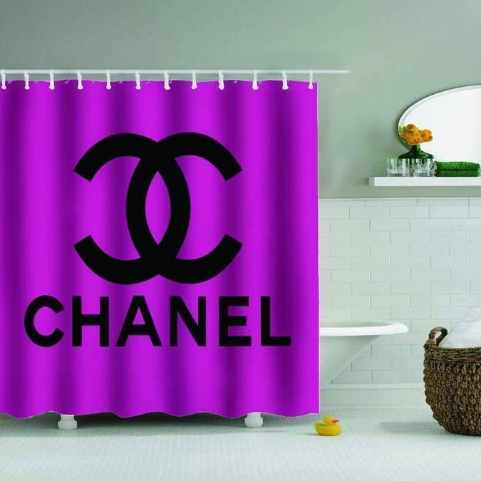 Chanel cn 2 shower curtain waterproof luxury bathroom mat set .