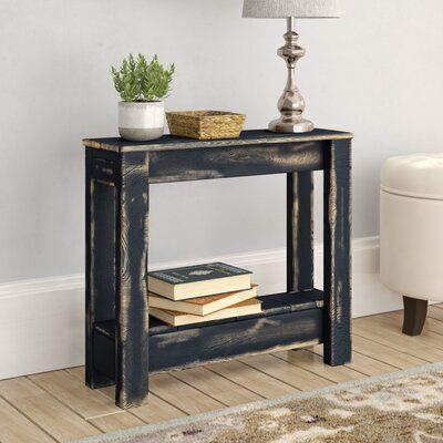 August Grove® Beltran 26" Console Table Wood in Blue, Size 23.0 H .