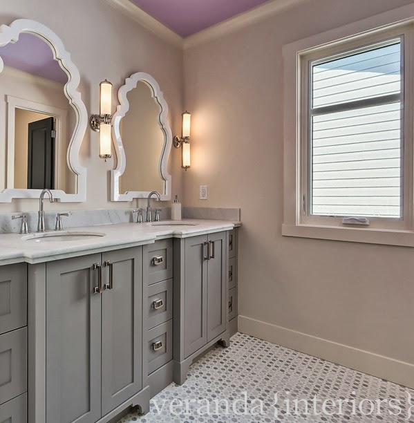 Purple Ceiling - Transitional - bathroom - Veranda Interio