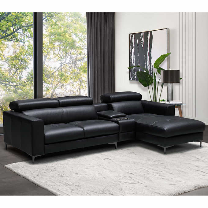 Tortola 3-piece Top Grain Leather Sectional | Cost