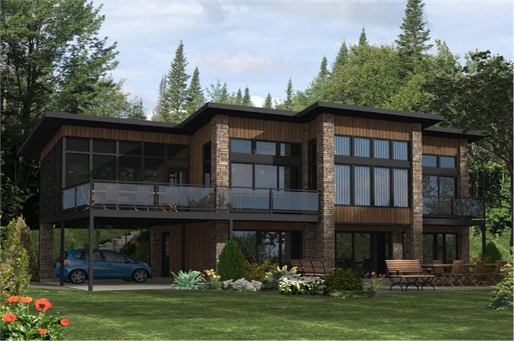2 Story Modern House Plan with Porch - 3 Bedroom, 1697 Sq Ft .