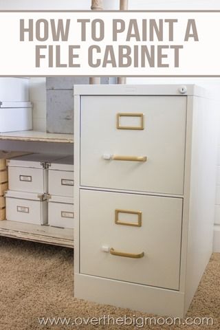 DIY File Cabinet Desk Tutorial - Over the Big Moon | File cabinet .