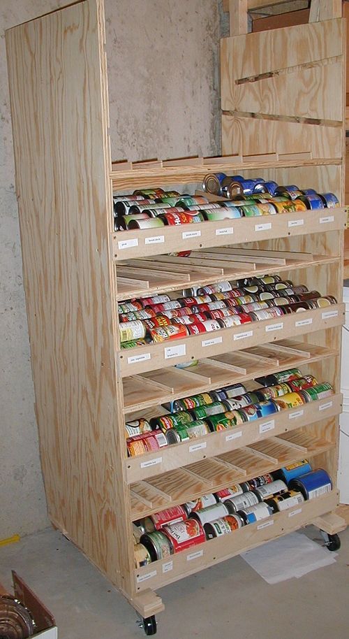 How to Build a Rotating Canned Food Shelf: 14 Steps | Food storage .