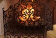 Scroll Fire Screen | Wrought iron fireplace screen, Tuscan .