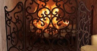 Scroll Fire Screen | Wrought iron fireplace screen, Tuscan .