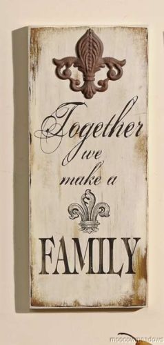 New Fleur de Lis Family Plaque French Country Wall Decor Accent .
