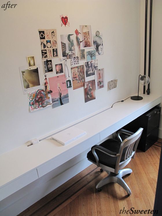 Building a Custom Floating Desk | Floating desk, Desk, Home office .