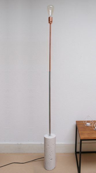 Copper-concrete-floor-lamp3 | Lámpara de hormigón, Lámparas de .