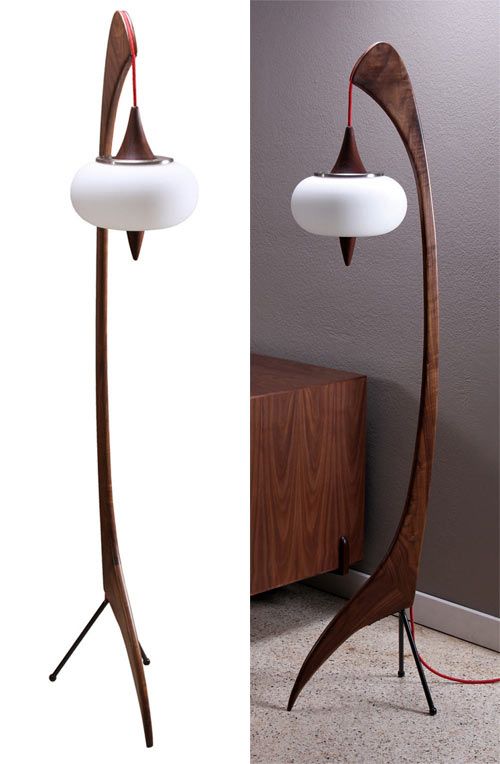 Sculptural Floor Lamp by Zurn Design | Modern wood furniture .