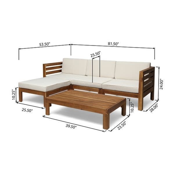 Cambridge Outdoor Wood 5-pc. Sofa Set by Christopher Knight Home .