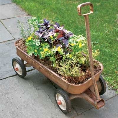 Make an Herb Planter From a Wagon | Herb planters, Container .