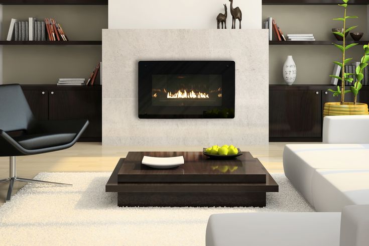 20+ Modern Gas Fireplace Design : Decorations Beautiful Rectangle .