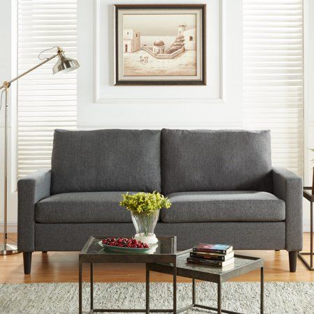 Mainstays 72.5" Woven Fabric Apartment Sofa, Gray - Walmart.com .