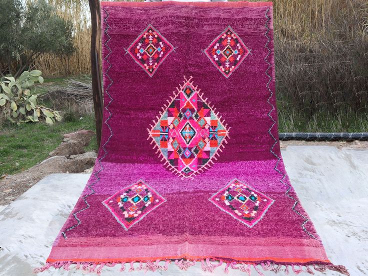 Vintage Moroccan Handmade Boujaad Rug Berber Wool Rug - Etsy .