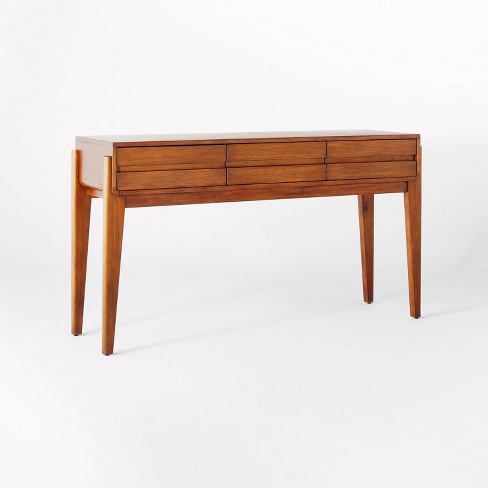 Herriman Wooden Console Table With Drawers Brown - Threshold .