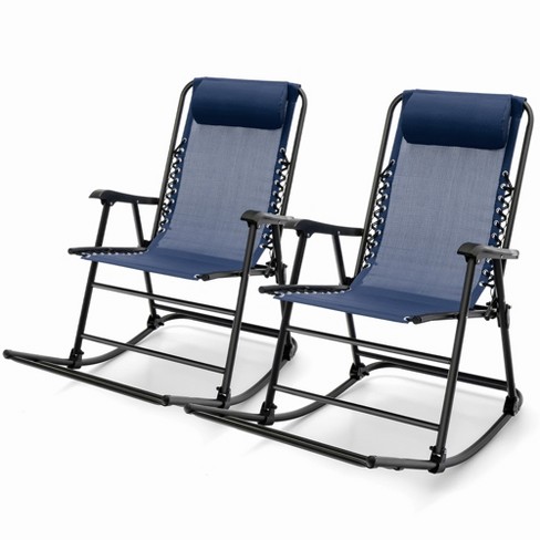 Tangkula 2pcs Patio Folding Rocking Chair Outdoor Portable Lounge .