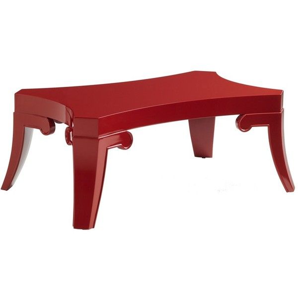 Bunny Williams Home Pagoda Red Coffee Table found on Polyvore .
