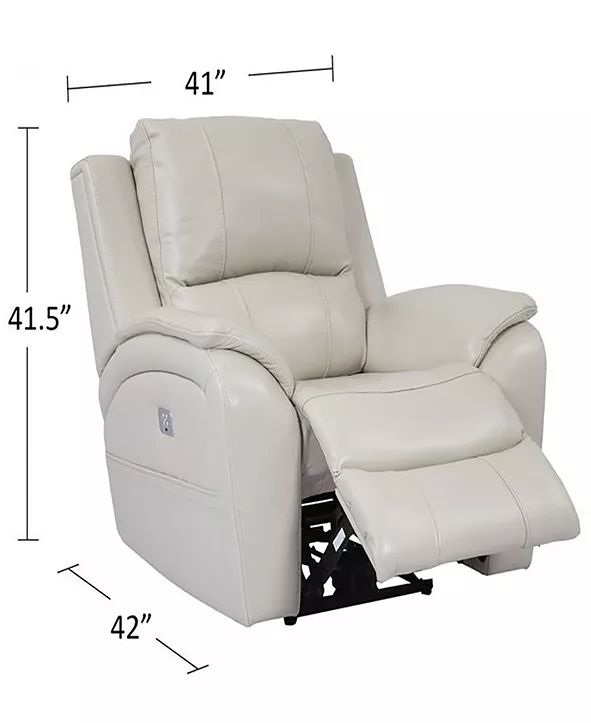 Furniture Karuse Leather Power Recliner with Power Headrest and .
