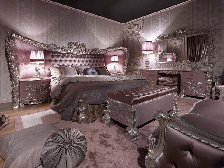 Carving Silver Italian Style Bedroom | Classic Furniture .