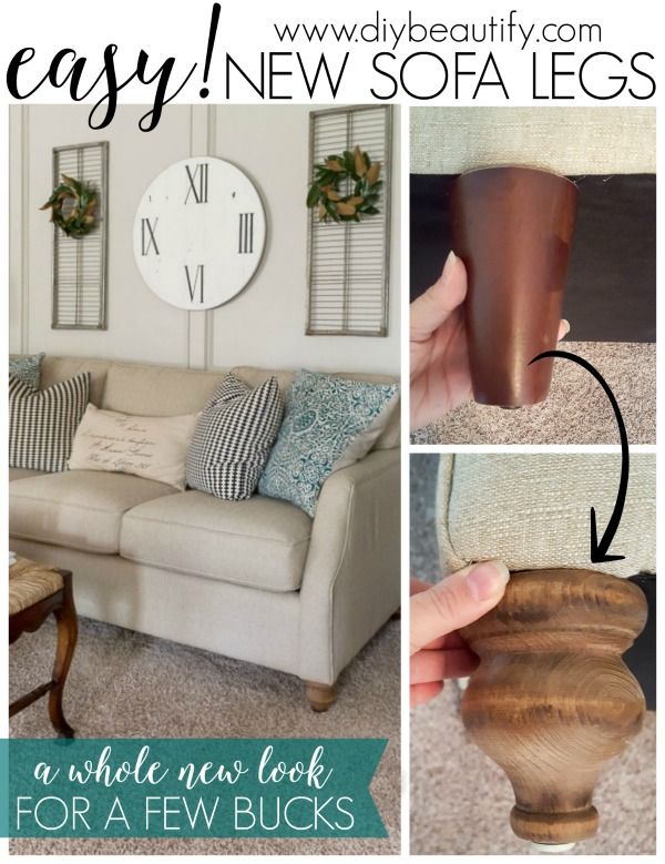 Easy Sofa Leg Swap | Sofa legs, Sofa makeover, Replacement sofa le