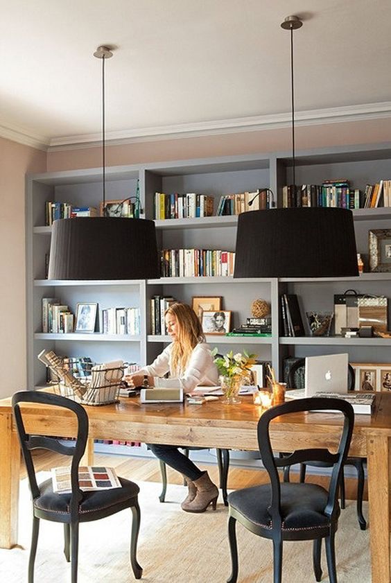 28 Dreamy home offices with libraries for creative inspiration .