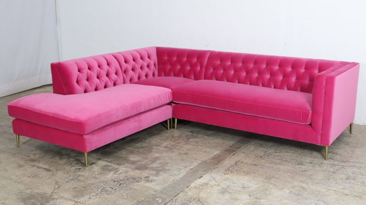 Hot Pink Sectional | Pink Velvet Sectional Couch | Velvet .