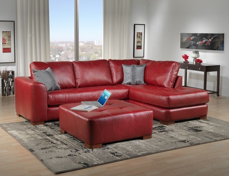 20 Cool Sectional Leather Couch Ideas | Red leather sofa living .