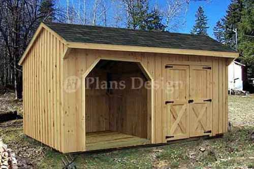 Combo Firewood and Storage Shed Plans / Blueprints 8x16 ft Design .