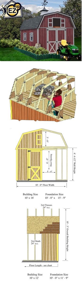Woodville 10 ft Wide by 12 to 16 Ft. Long Best Barns Wood S | Wood .