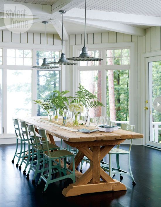 Дом в Канаде | Cottage dining rooms, Farmhouse style dining room .