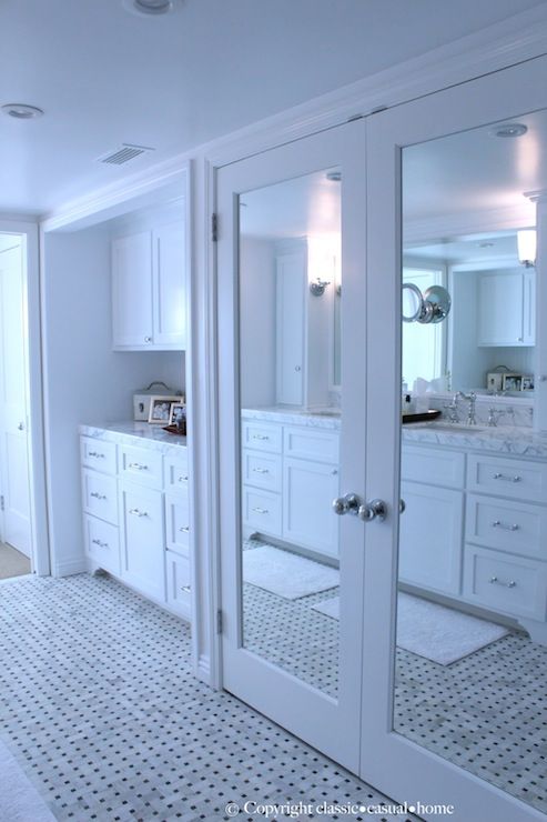 Mirrored Doors - Traditional - bathroom - Classic Casual Home .