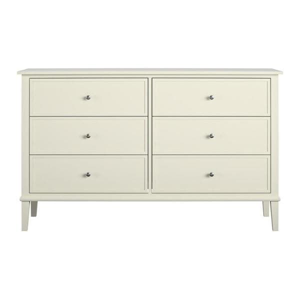 Ameriwood Home Queensbury 6-Drawer in Soft White Dresser (33.5 in .