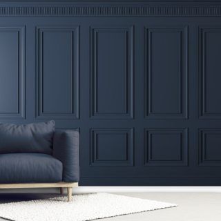 Dark Blue Panel Wallpaper | Wallsauce US | Blue accent walls .