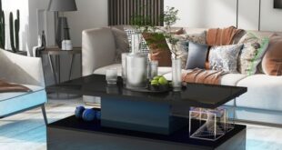 Modern Industrial Design Coffee Table With Remote Control Led .