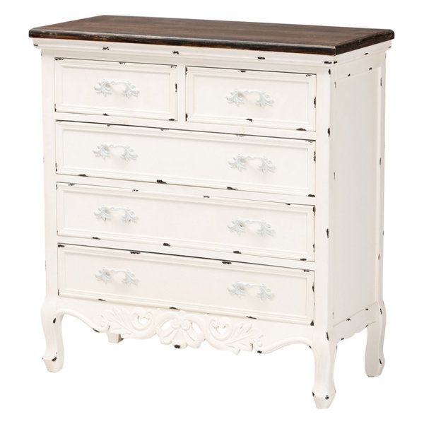 Talitha Traditional Storage Cabinet, Antique White - French .